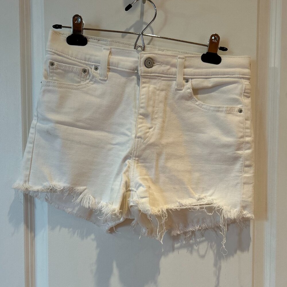 White Levi Jean Shorts
